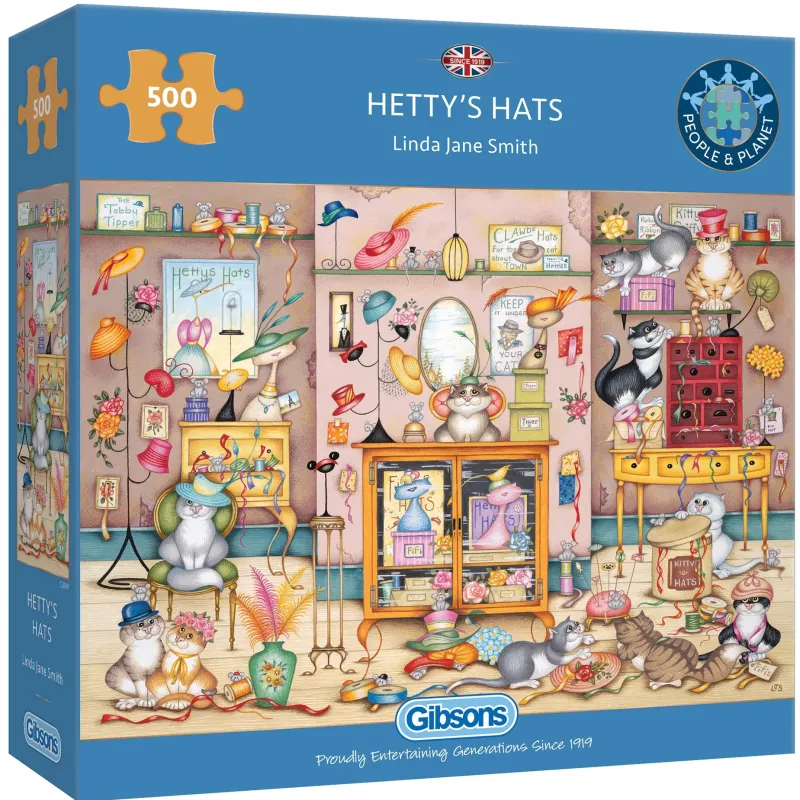 Gibsons - Hetty's Hats - 500 Piece Jigsaw Puzzle Best