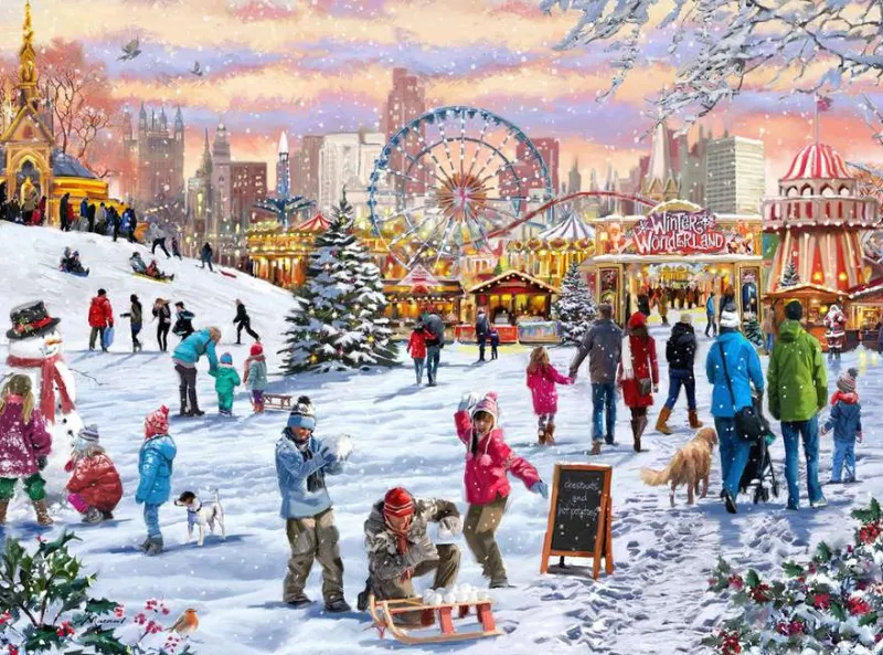 Gibsons - Hyde Park Winter Wonderland - 1000 Piece Jigsaw Puzzle Hot