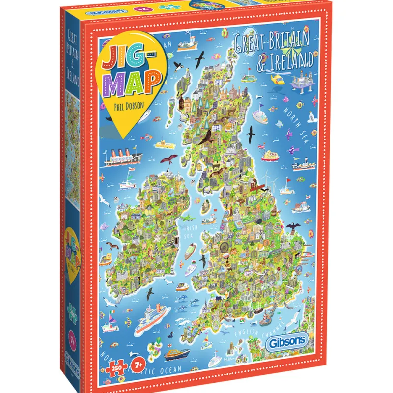 Gibsons - JigMap Great Britain and Ireland - 250 Piece Jigsaw Puzzle Discount