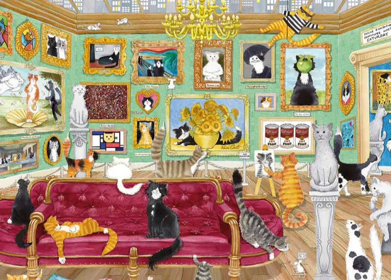 Gibsons - Night at the Meowseum - 1000 Piece Jigsaw Puzzle Best