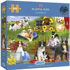 Gibsons - Playful Pups - 500 Piece Jigsaw Puzzle Hot