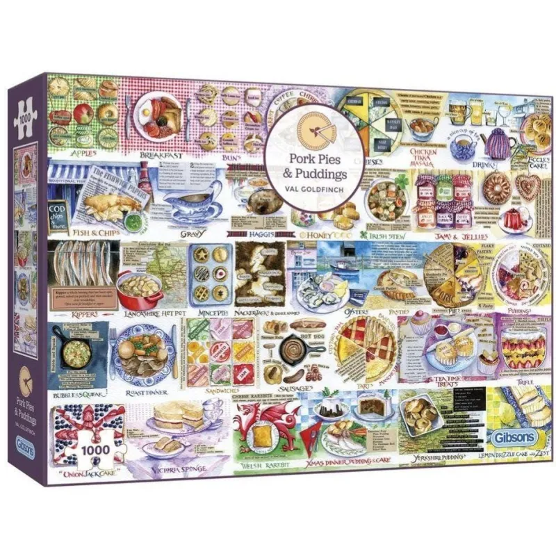 Gibsons - Pork Pies & Puddings - 1000 Piece Jigsaw Puzzle New