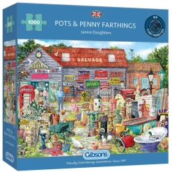 Gibsons - Pots & Penny Farthings - 1000 Piece Jigsaw Puzzle Online