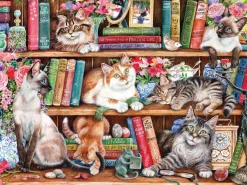 Gibsons - Puss Back in Books - 1000 Piece Jigsaw Puzzle Clearance