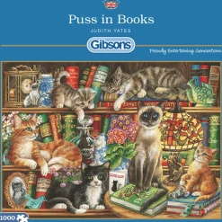 Gibsons - Puss In Books - 1000 Piece Jigsaw Puzzle Fashion