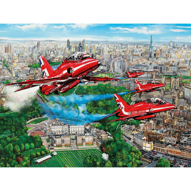 Gibsons - Reds Over London - 1000 Piece Jigsaw Puzzle Online