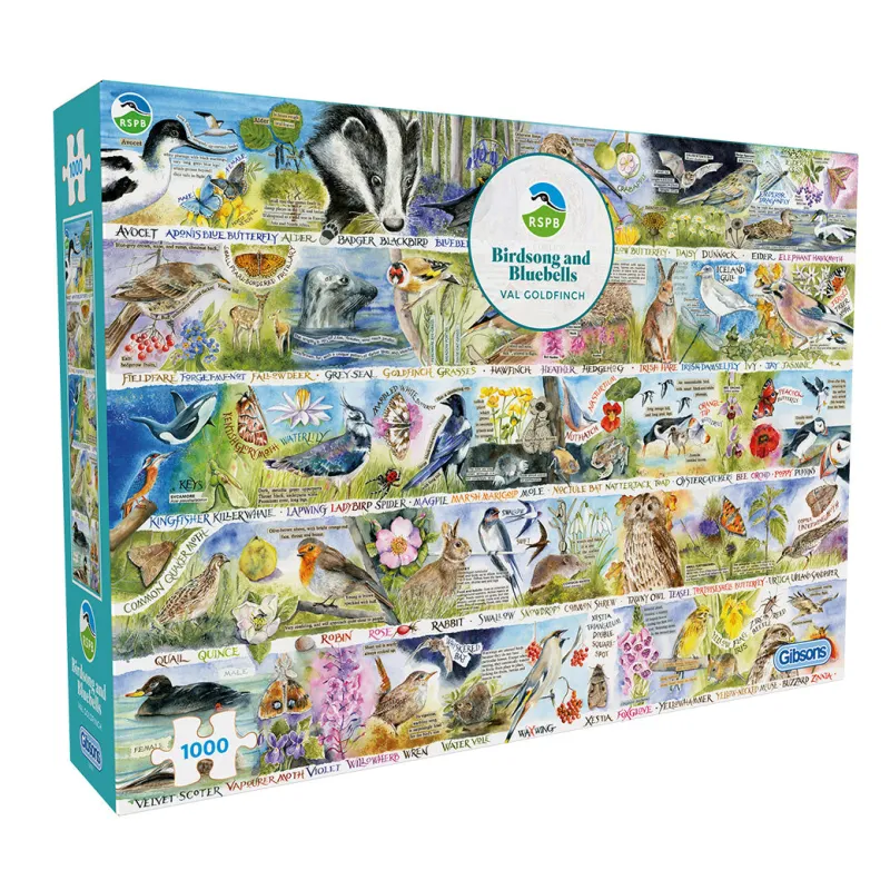 Gibsons - RSPB: Birdsong & Bluebells - 1000 Piece Jigsaw Puzzle Online
