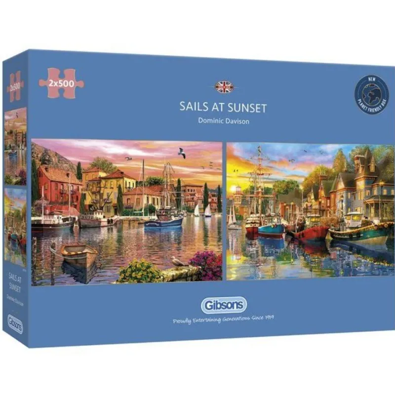 Gibsons - Sails at Sunset - 2 X 500 Piece Jigsaw Puzzle Outlet