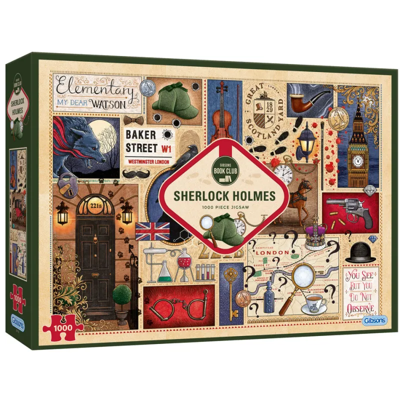 Gibsons - Sherlock Holmes - Book Club - 1000 Piece Jigsaw Puzzle Sale