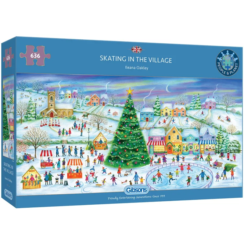 Gibsons - Skating in the Village - 636 Piece Jigsaw Puzzle Best