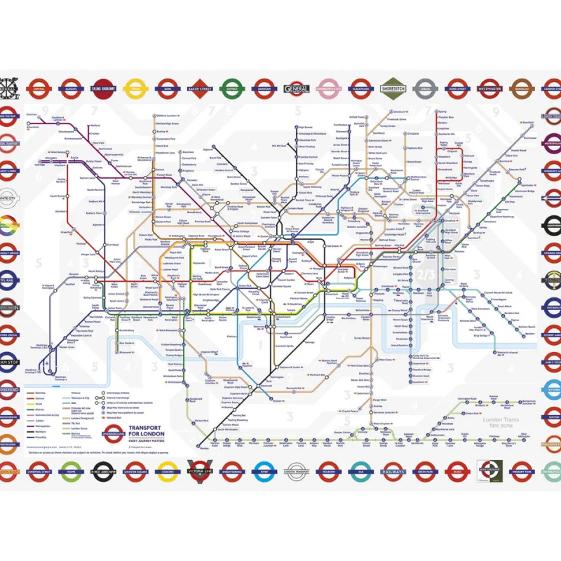 Gibsons - TFL London Underground Map - 1000 Piece Jigsaw Puzzle Sale
