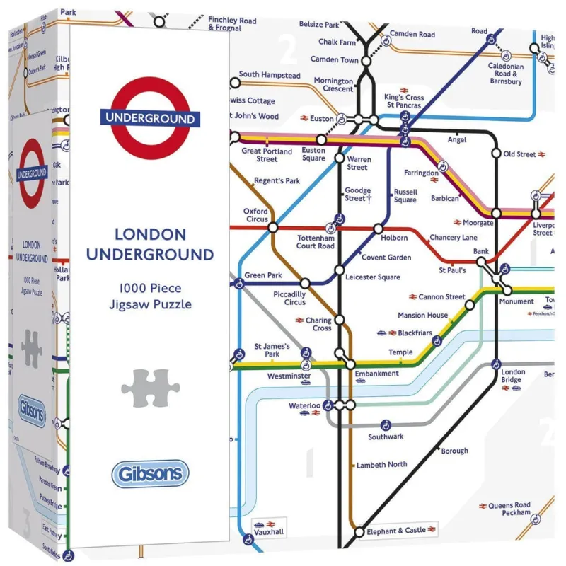 Gibsons - TFL London Underground Map - 1000 Piece Jigsaw Puzzle Sale