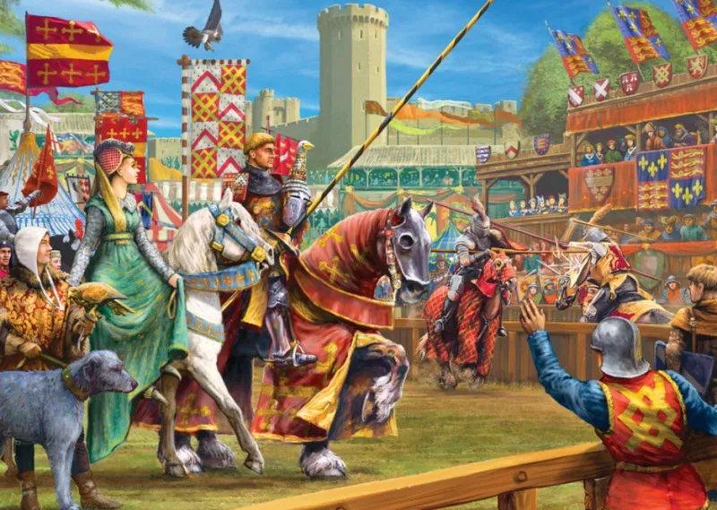 Gibsons - The Joust at Warwick - 1000 Piece Jigsaw Puzzle Discount