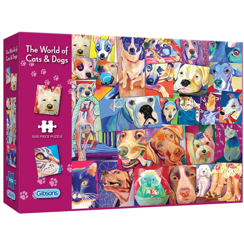 Gibsons - The World of Cats & Dogs - 1000 Piece Jigsaw Puzzle New