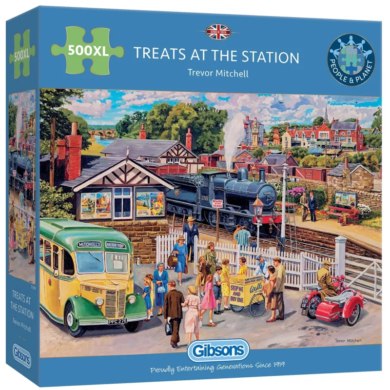 Gibsons - Treats at the Station - 500 XL Piece Jigsaw Puzzle Outlet