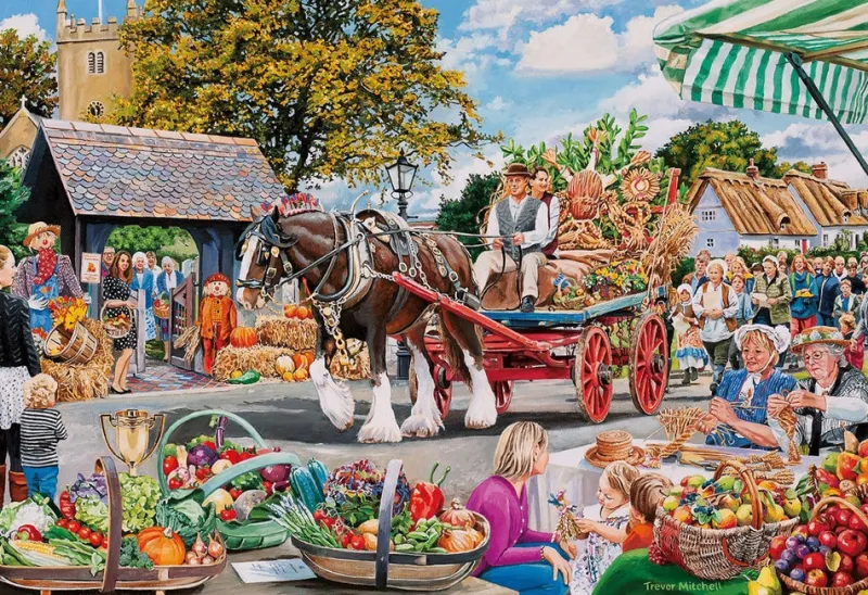 Gibsons - Village Celebrations - 4 x 500 Piece Jigsaw Puzzles Discount