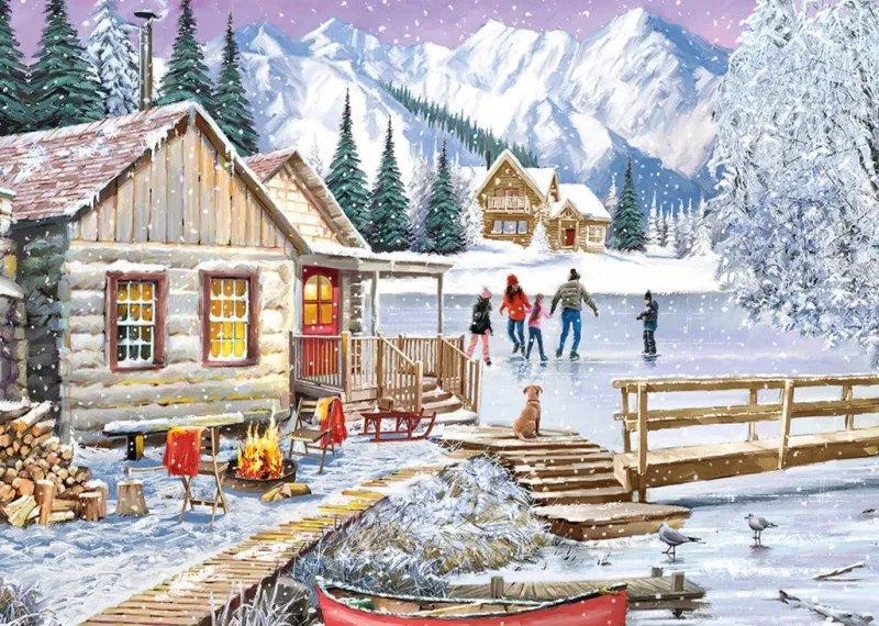 Gibsons - Winter at the Cabin - 1000 Piece Jigsaw Puzzle Clearance