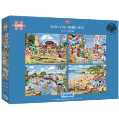 Gibsons - Wish you Were Here - 4 x 500 Piece Jigsaw Puzzles Sale