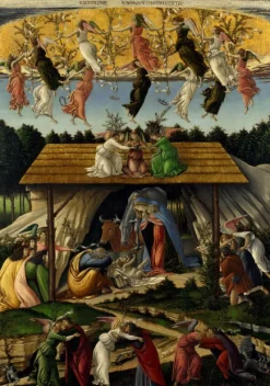 Grafika - Botticelli Sandro : La Nativité Mystique, 1500-1501 - 1000 piece jigsaw puzzle Online