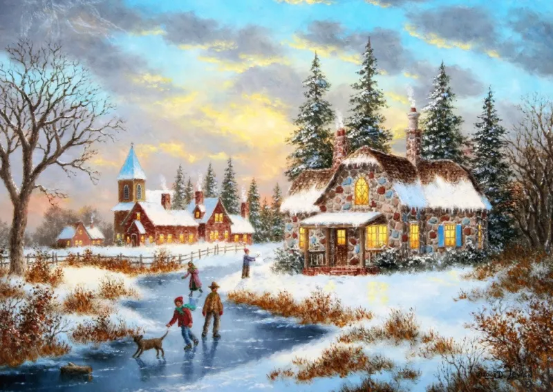 Grafika 00519 Dennis Lewan - A Mid-Winter's Eve - 1000 Piece Jigsaw Puzzle Sale