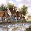 Grafika - Dennis Lewan - Admiring The Swans - 1000 Piece Jigsaw Puzzle Best