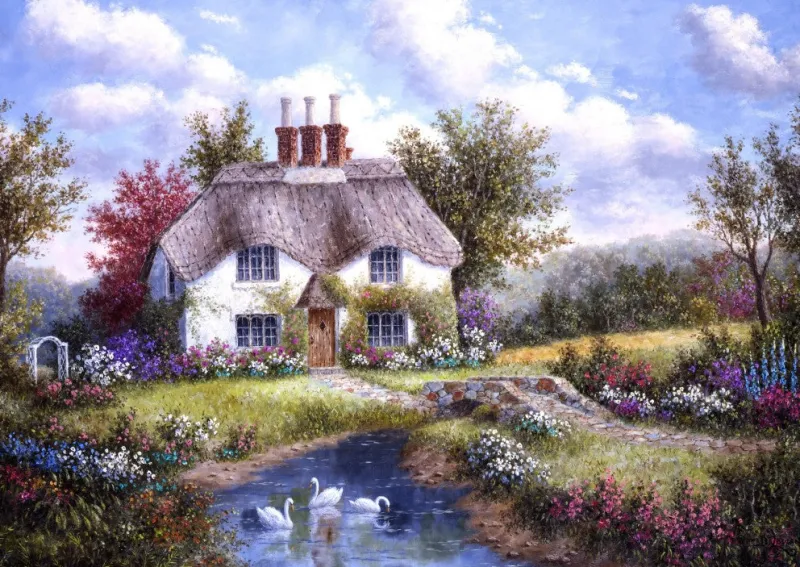Grafika 00502 Dennis Lewan - Swan Creek Cottage - 1000 Piece Jigsaw Puzzle Hot
