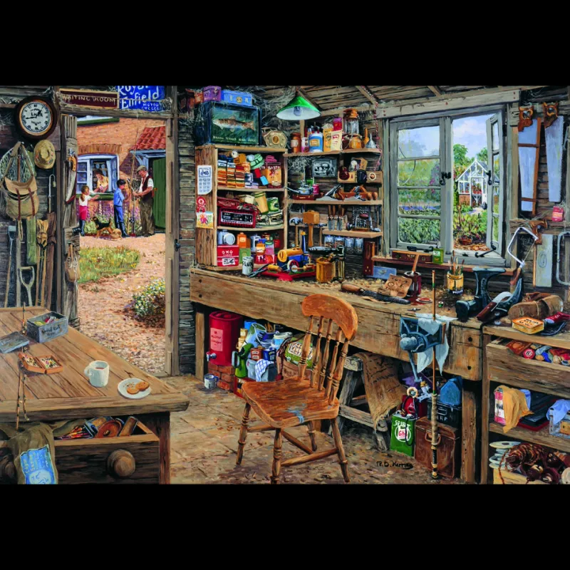 House of Puzzles HOP - Dad's Shed - 1000 Piece Jigsaw Puzzle Discount