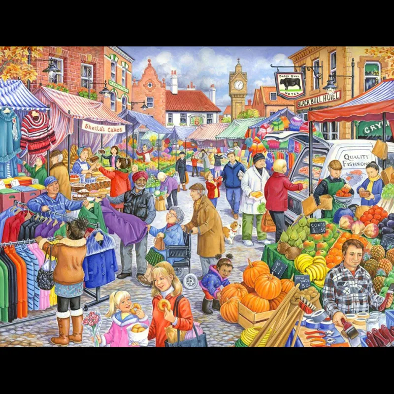 House of Puzzles HOP - Market Day - BIG 250 Piece Jigsaw Puzzle Online