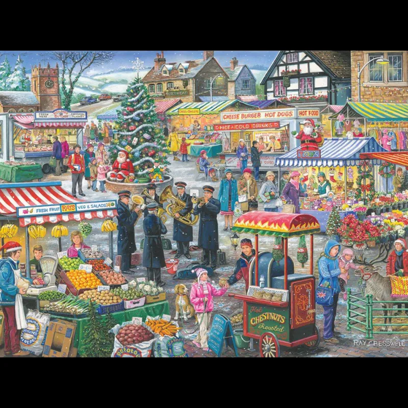 House of Puzzles HOP - No.5 - Festive Market - 1000 Piece Jigsaw Puzzle Outlet