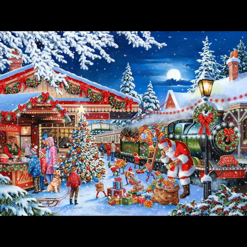 House of Puzzles HOP - No.18 - Santa's Express - 1000 Piece Jigsaw Puzzle Clearance