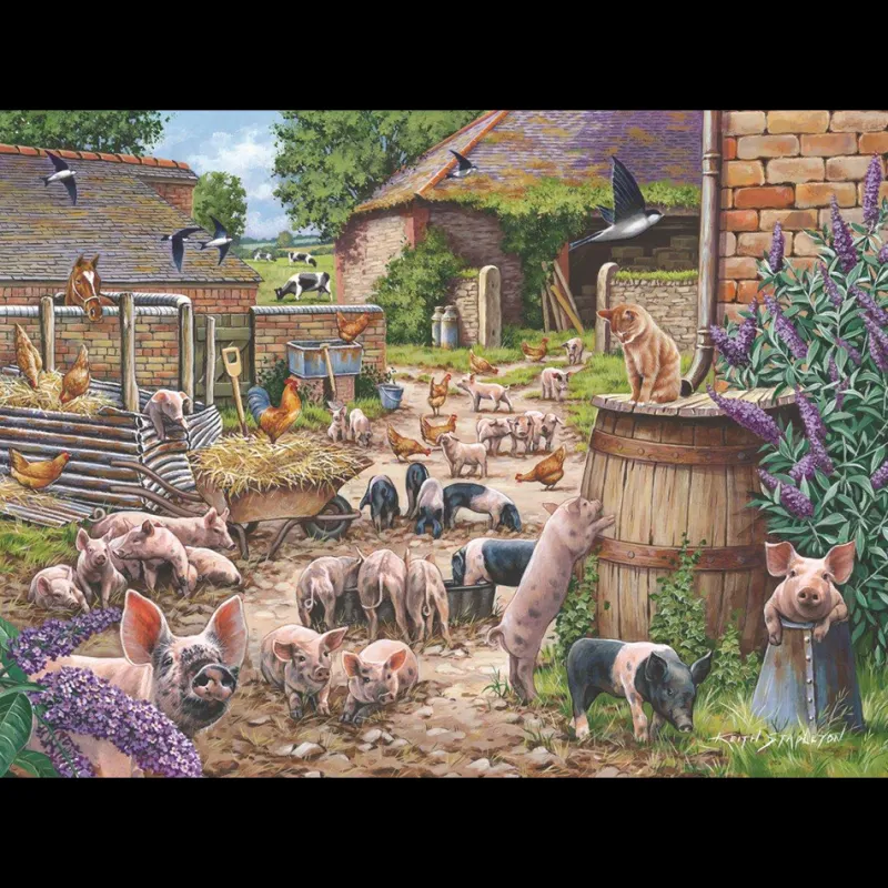 House of Puzzles HOP - Piglet Pandemonium - BIG 250 Piece Jigsaw Puzzle Clearance