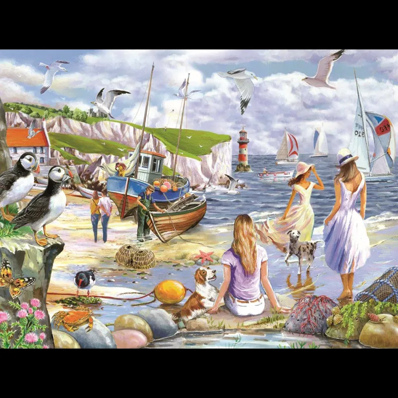 House of Puzzles HOP - Sea Shore Breezes - BIG 500 Piece Jigsaw Puzzle Outlet