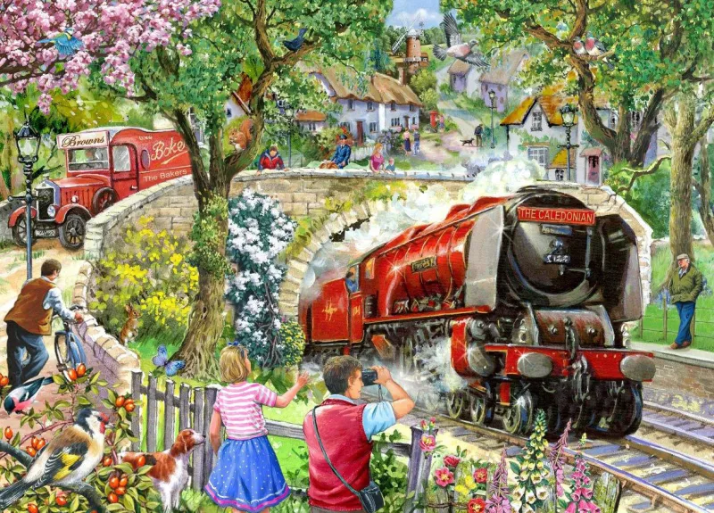 House of Puzzles HOP - Steaming Along - 4 x 500 Piece Sale