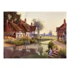 House of Puzzles HOP - Village Pond - 500 Piece Jigsaw Puzzle Online
