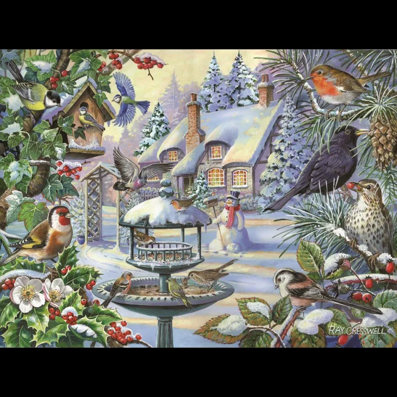 House of Puzzles HOP - Winter Birds - BIG 500 Piece Jigsaw Puzzle Clearance