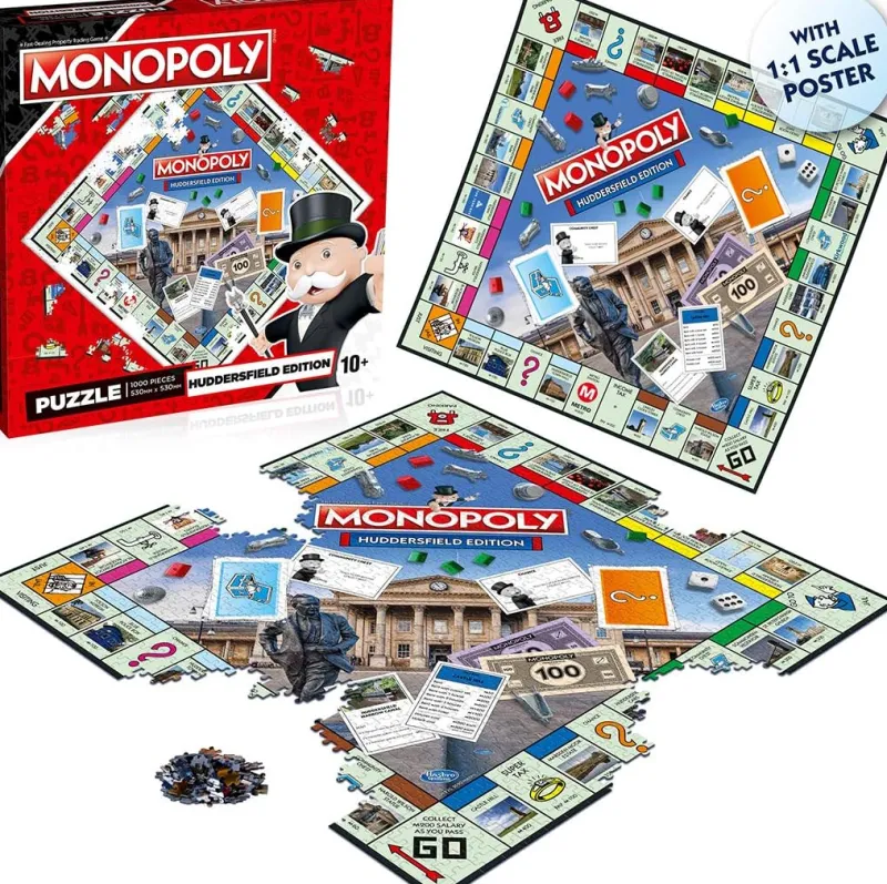 Winning Moves Huddersfield Monopoly - 1000 Piece Jigsaw Puzzle New