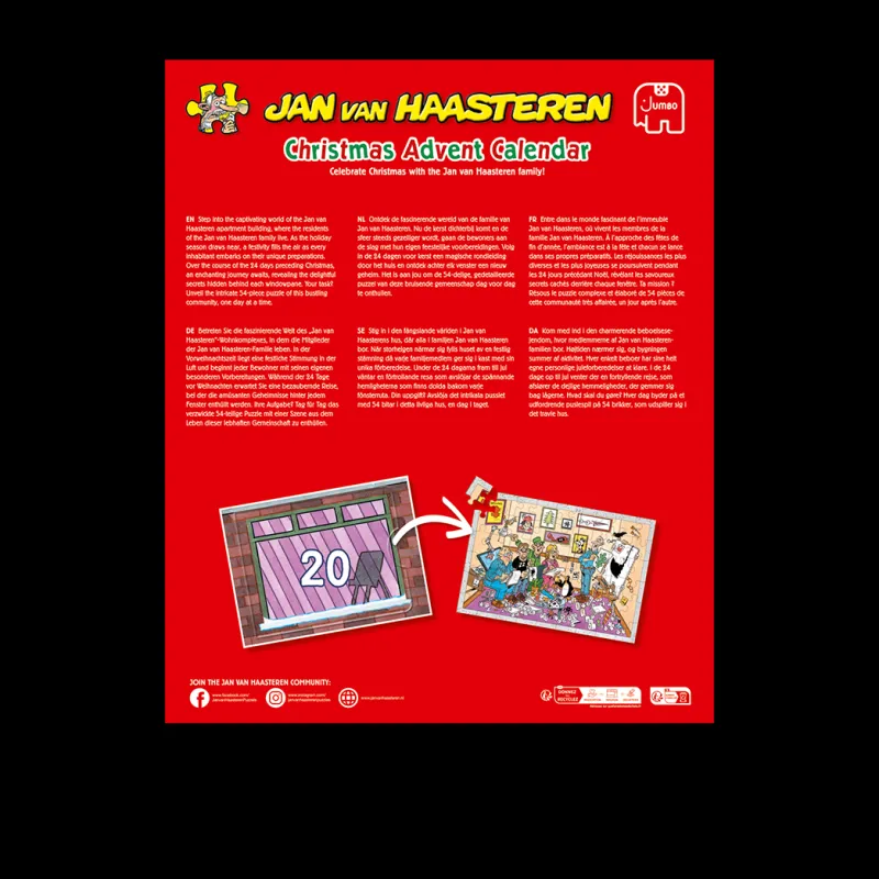 Falcon de luxe Jan Van Haasteren - Advent Calendar - 24 x 54 Piece Jigsaw Puzzles New