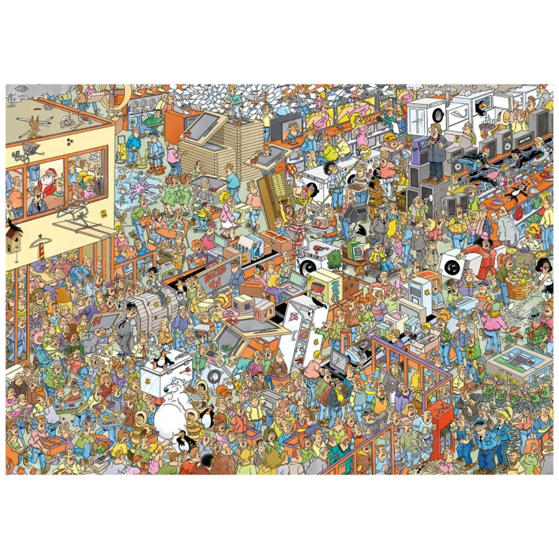 Falcon de luxe Jan Van Haasteren - Holiday Shopping - 2 x 1000 Piece Jigsaw Puzzle Discount