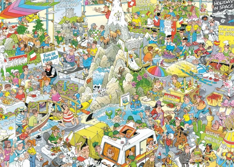 Falcon de luxe Jan Van Haasteren - Holiday Fair - 1000 Piece Jigsaw Puzle Clearance