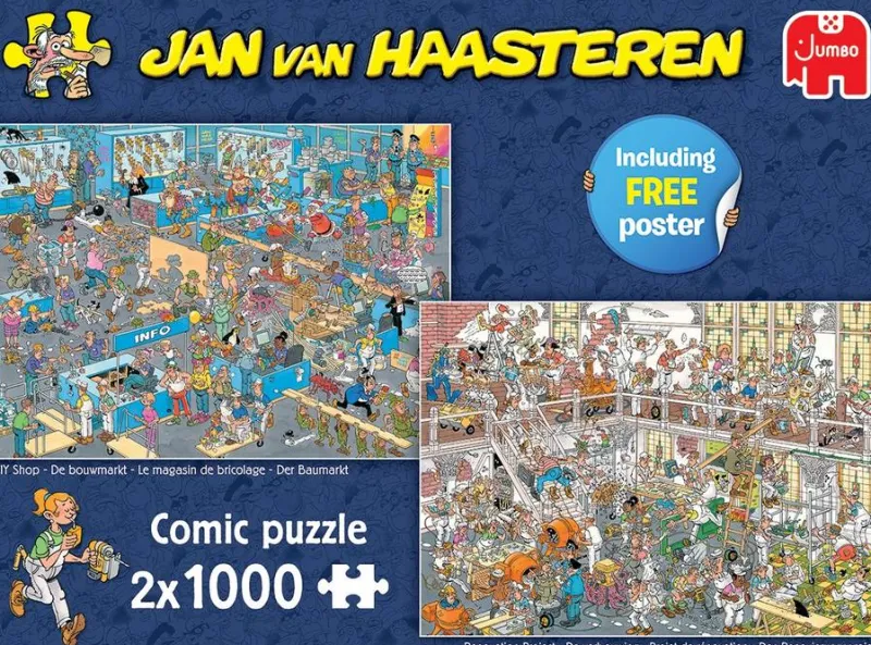 Falcon de luxe Jan Van Haasteren - How Not to DIY - 2 x 1000 Piece Jigsaw Puzzle Hot