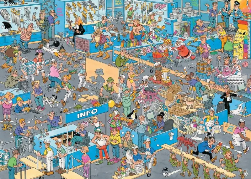 Falcon de luxe Jan Van Haasteren - How Not to DIY - 2 x 1000 Piece Jigsaw Puzzle Hot