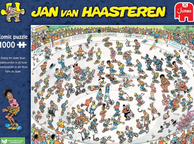 Falcon de luxe Jan Van Haasteren - Riding the Skate Bowl - 1000 Piece Jigsaw Puzzle Clearance