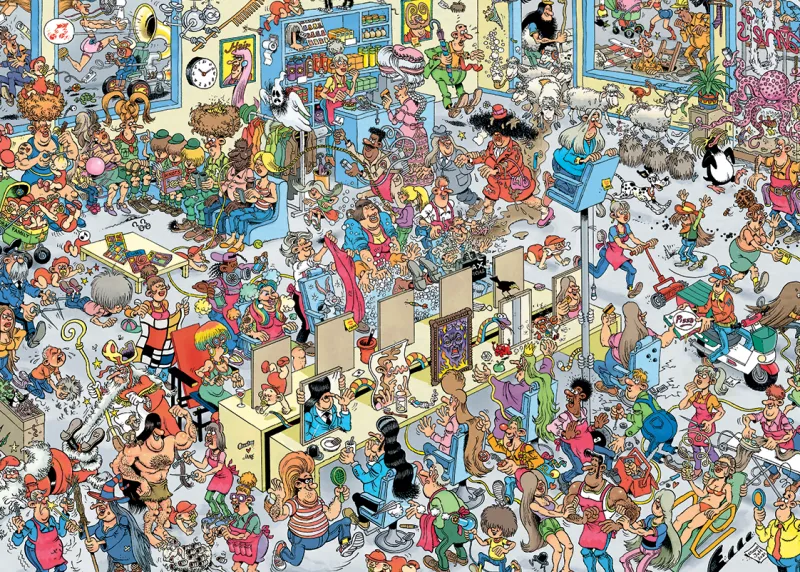 Falcon de luxe Jan Van Haasteren - The Hairdressers - 1000 Piece Jigsaw Puzzle New