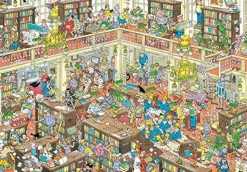 Falcon de luxe Jan Van Haasteren - The Library - 2000 Piece Jigsaw Puzzle Discount