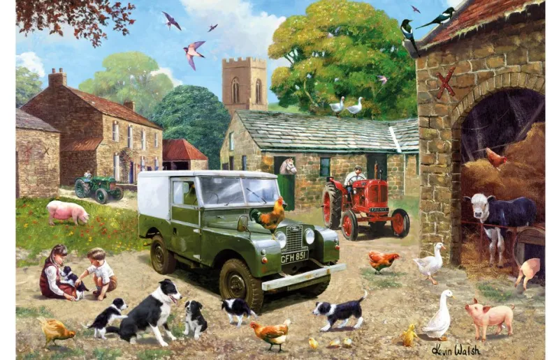 Kidicraft - Kevin Walsh - Down on The Farm - 1000 Piece Jigsaw Puzzle Outlet