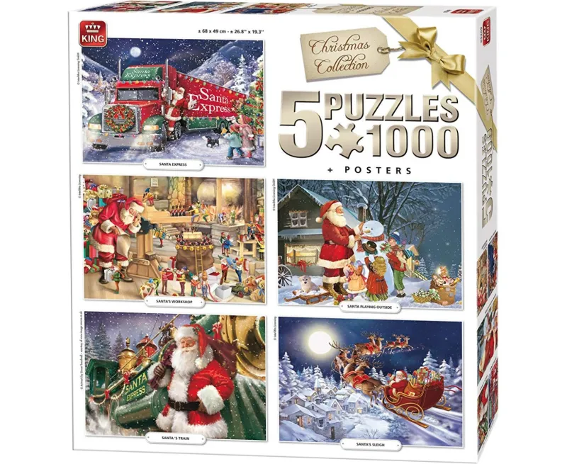 King Puzzle 05219 Christmas Collection - 5 x - 1000 Piece Jigsaw Puzzles Discount