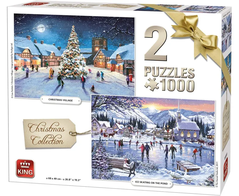 King Puzzle 05217 Christmas Collection - 2 x - 1000 Piece Jigsaw Puzzles Hot