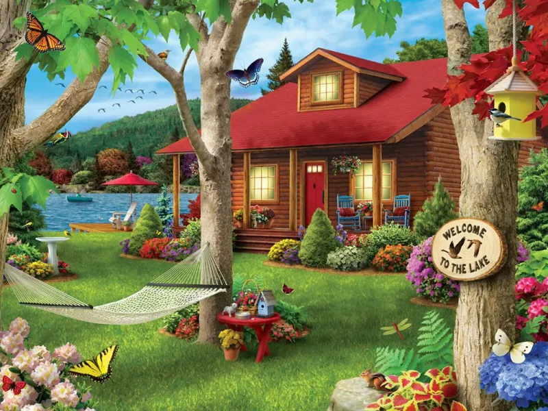 Master Pieces - Lakeside Retreat - 750 Piece Jigsaw Puzzle Sale
