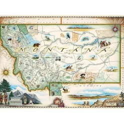 Master Pieces - Xplorer Maps - Montana - 1000 Piece Jigsaw Puzzle New