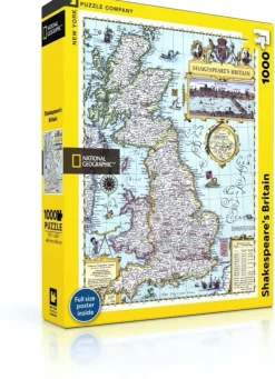 New York Puzzle Company - Shakespeare's Britain - 1000 Piece Jigsaw Puzzle Clearance
